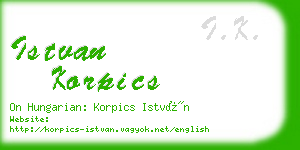 istvan korpics business card